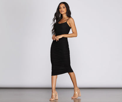 Mesh Muse Stylish Midi Dress