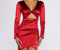 Twist of Fate Charming Satin Mini Dress