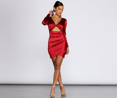 Twist of Fate Charming Satin Mini Dress