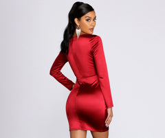 Twist of Fate Charming Satin Mini Dress