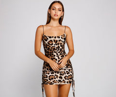 Stylish Stunner Open Charming Back Leopard Mini Dress