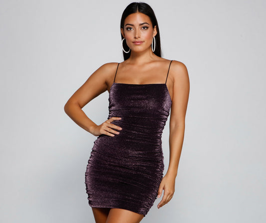 Glow Hour Glitter Mini Dress - Lady Occasions