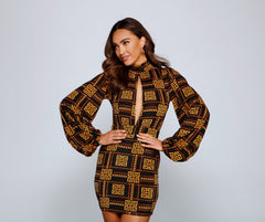 Key To Style Geometric Mini Dress - Lady Occasions