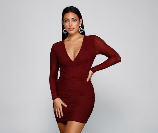 Date Night Ready Ruched Mini Dress - Lady Occasions