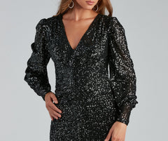 Under A Night Charming Sky Sequin Bodycon