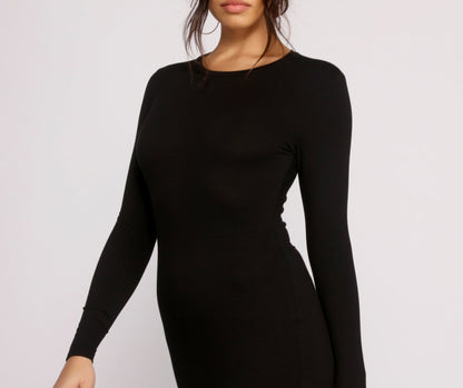 Back to Basics Charming Knit Mini Dress