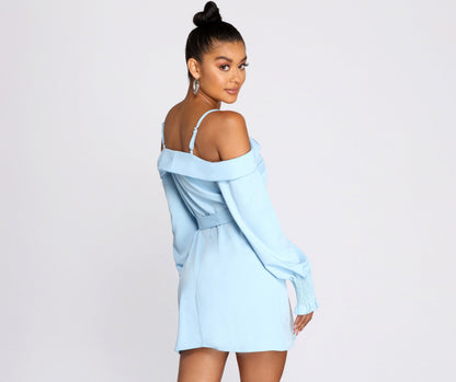 Light And Fresh Cold Graceful Shoulder Button Up Tunic