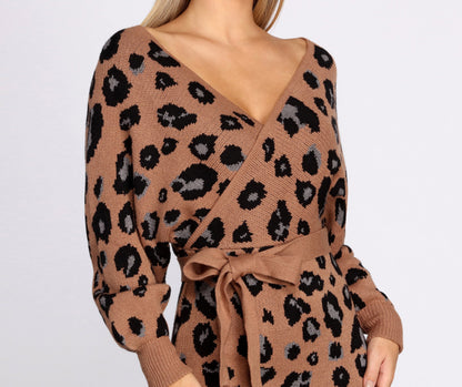 Feline Fierce Stylish Sweater Dress