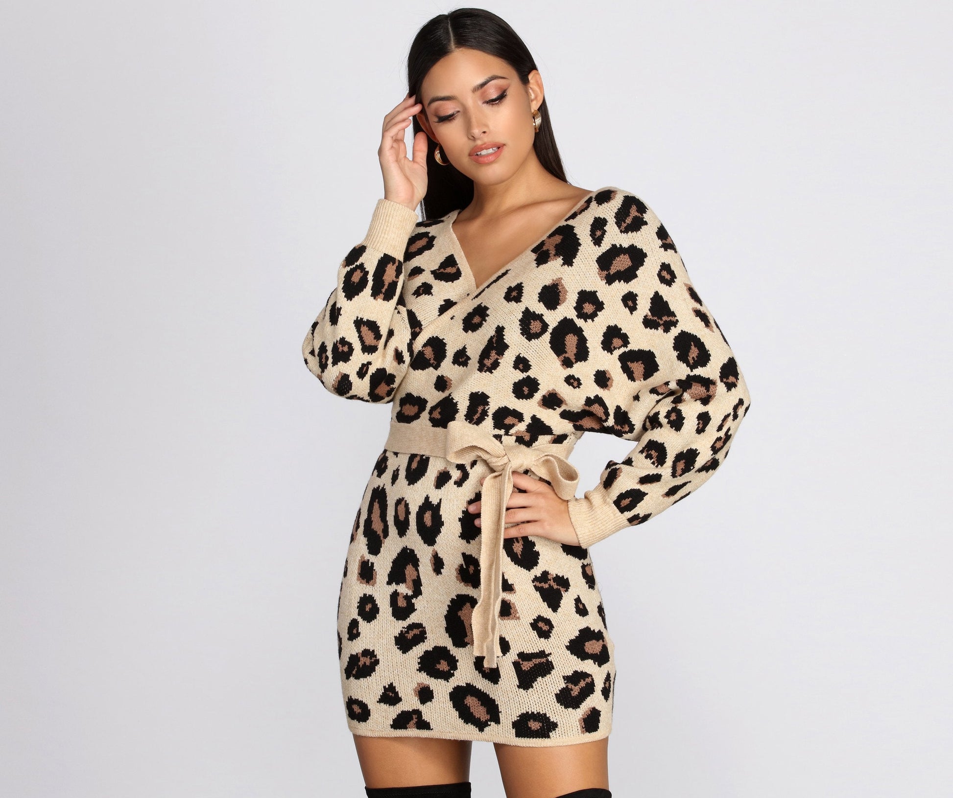 Feline Fierce Sweater Dress - Lady Occasions