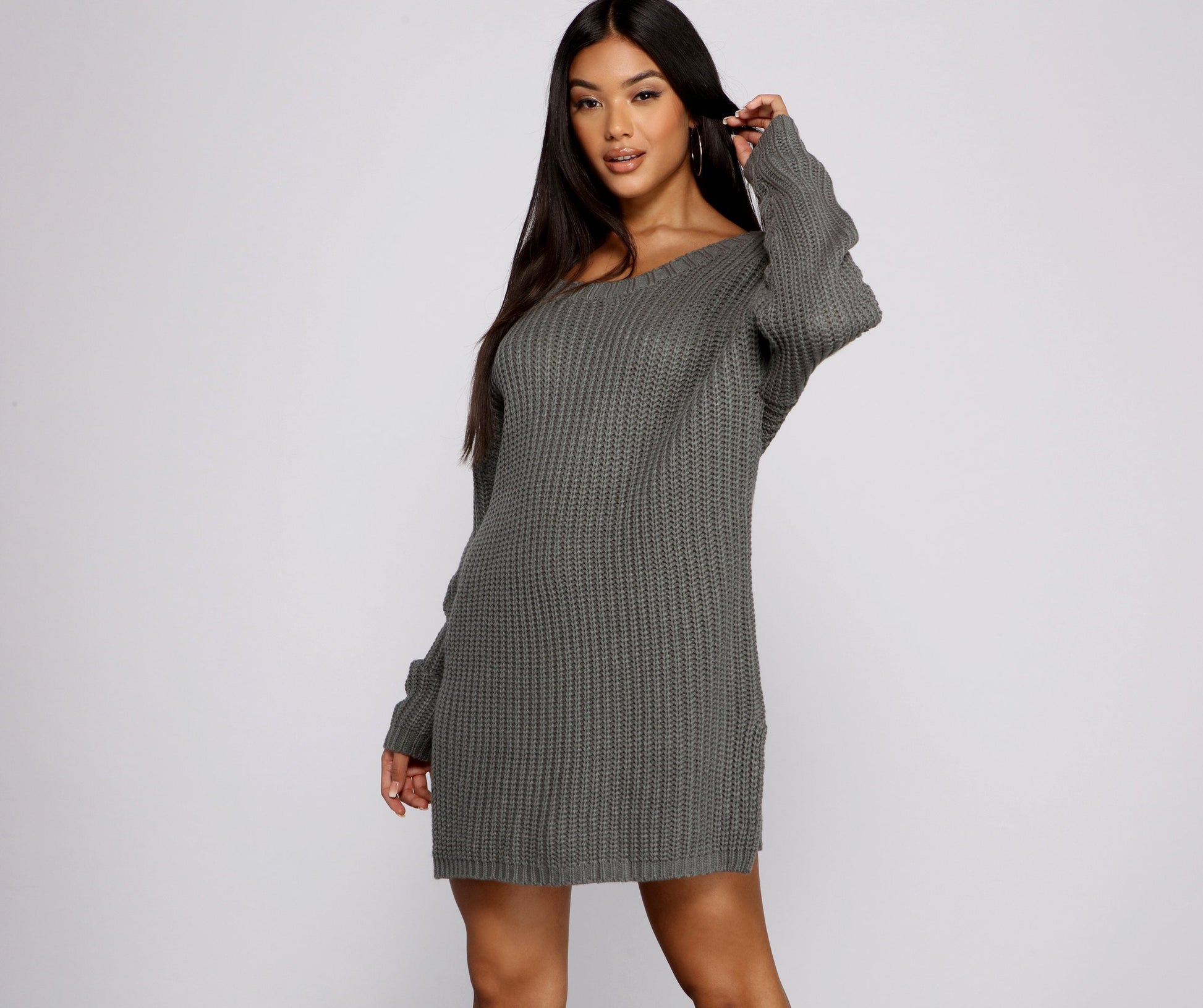 Cozy Knit Long Sleeve Tunic - Lady Occasions