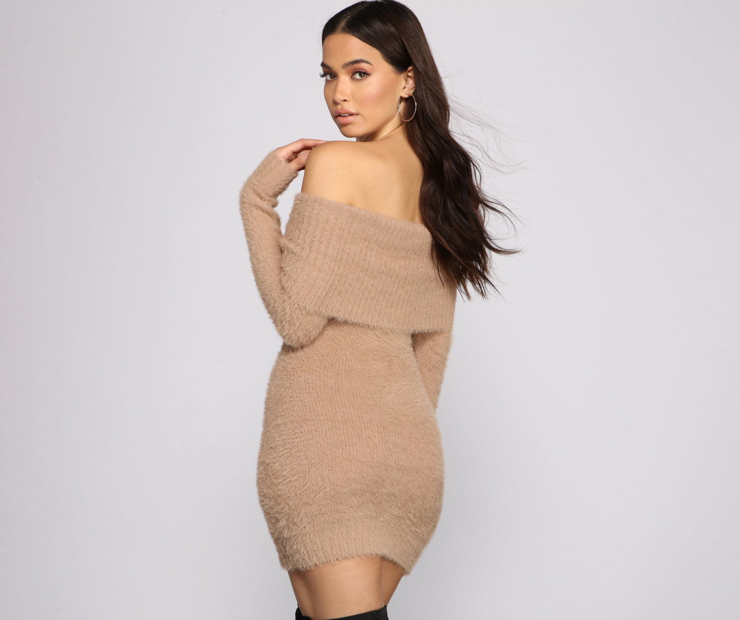 Major Babe Off Charming The Shoulder Sweater Dress