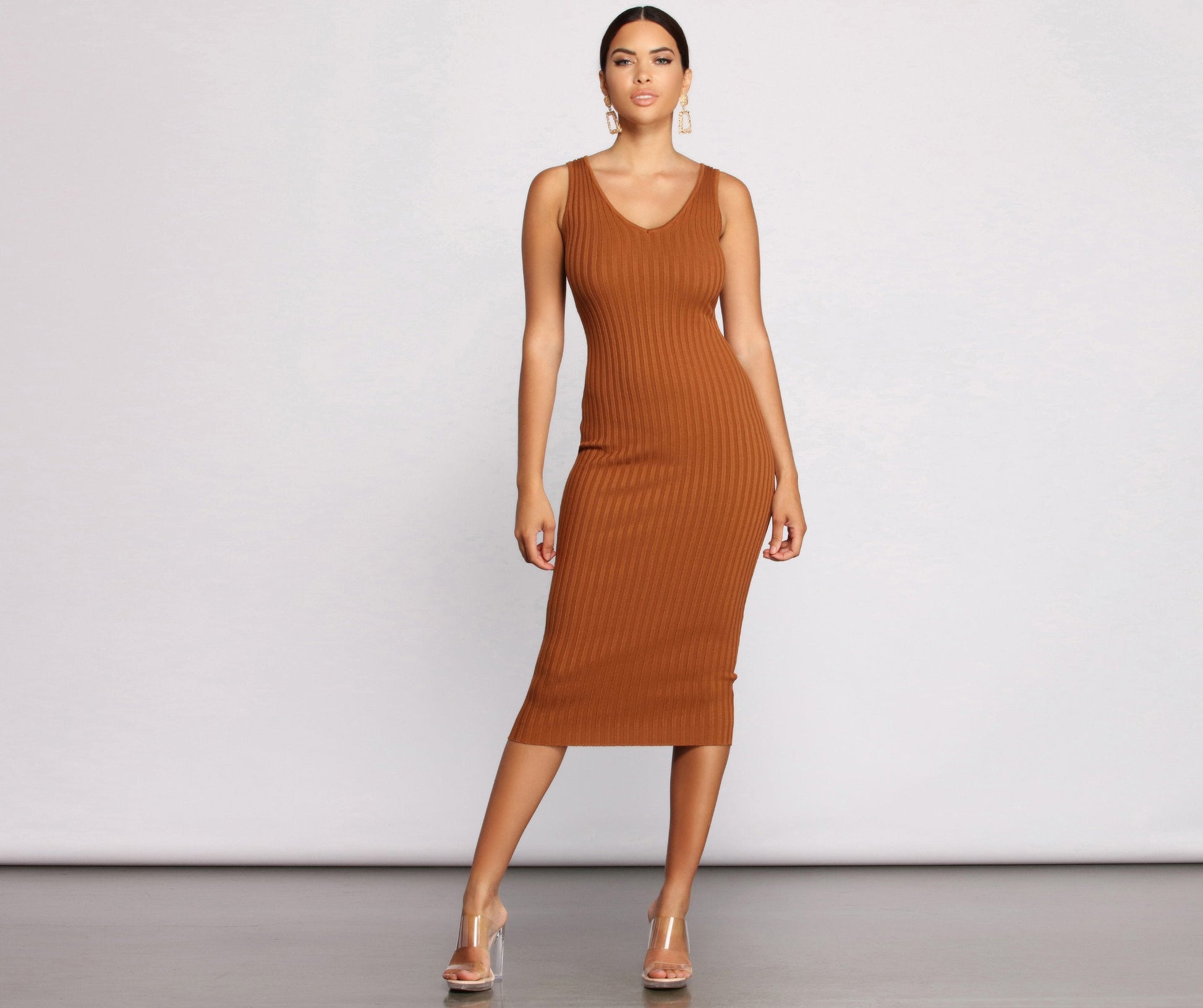 Keepin' Knit Chic Midi Sweater Dress - Lady Occasions