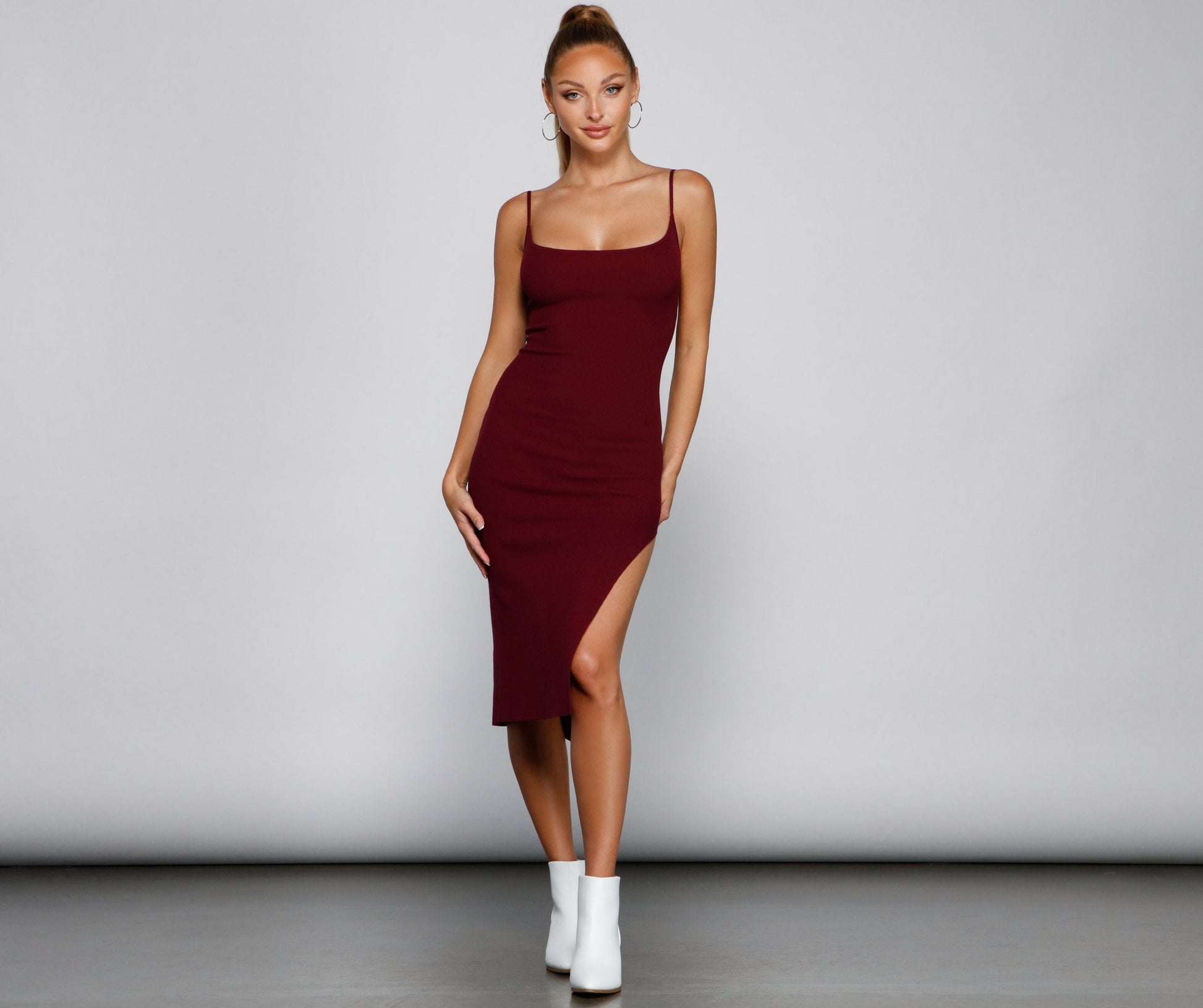 Chic And Seamless Midi Sweater Dress - Lady Occasions