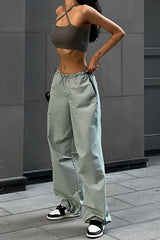 Drawstring Waist Loose Fit Cargo Pant
