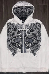 Retro Camo Print Oversized Hoodie