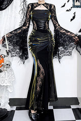 Asymmetrical Lace Gothic Dress