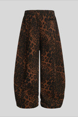 Leopard Print Wide Leg Sweatpants