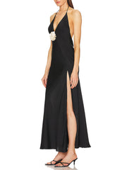 Floral Slit Stylish Evening Dress
