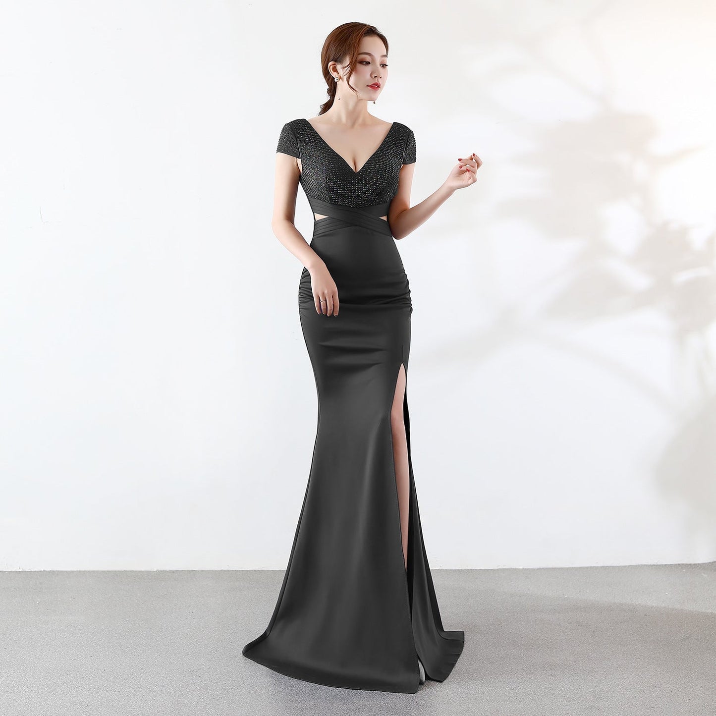 Eremi slim fit Charming long fishtail dress