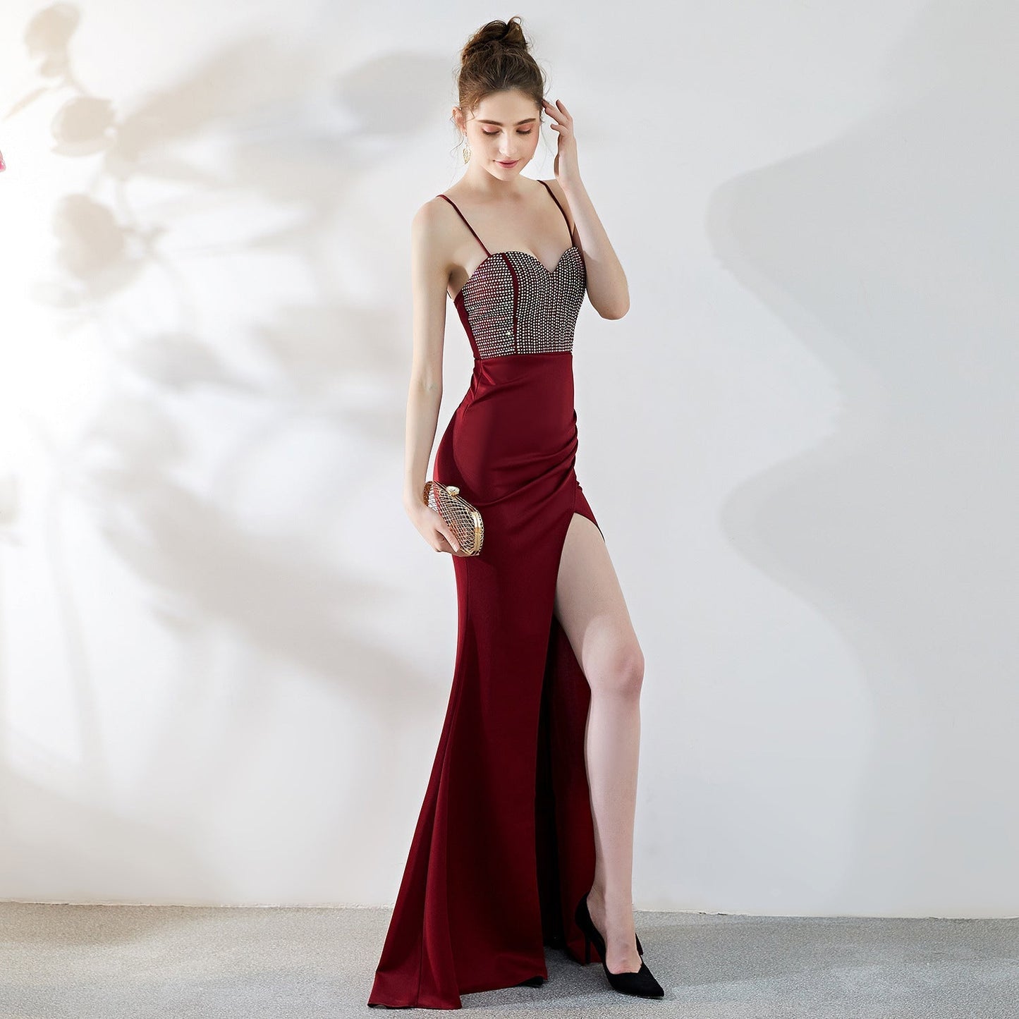 Dulce Hot Stone Charming Sling Long Dress