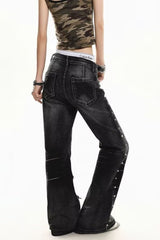 Vintage Washed Straight Leg Streetwear Jeans