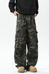 Camo Multi Pocket Straight Leg Pants