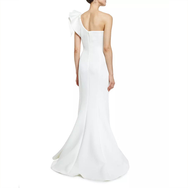 Diana Formal One Charming Shoulder Ruffle Dress