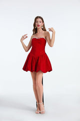 Formal Sleeveless Zipper Bow Boning Dress