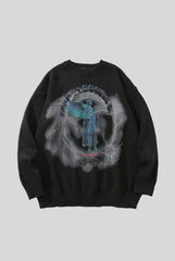 Statue Illustration Relaxed Crew Neck Sweater