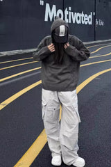 Asymmetric Knit Hooded Pullover Sweater
