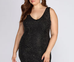 Plus Allegra Stylish Studded Cocktail Dress