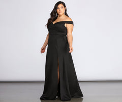 Plus Lucy Formal Charming High Slit Dress