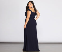 Plus Adelina Formal Charming Halter Crepe Dress