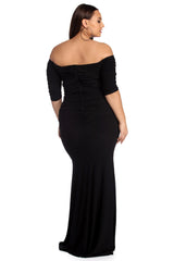 Plus Stella Stylish Formal Ruched Dress