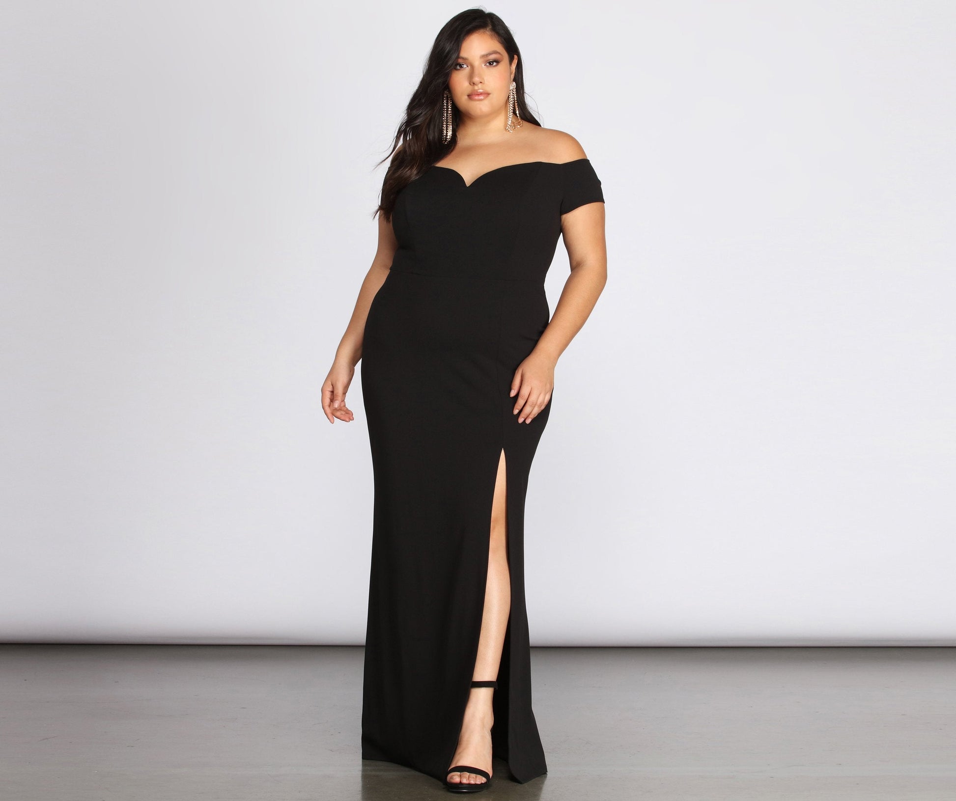 Plus Oriana Off-Shoulder Gown - Lady Occasions