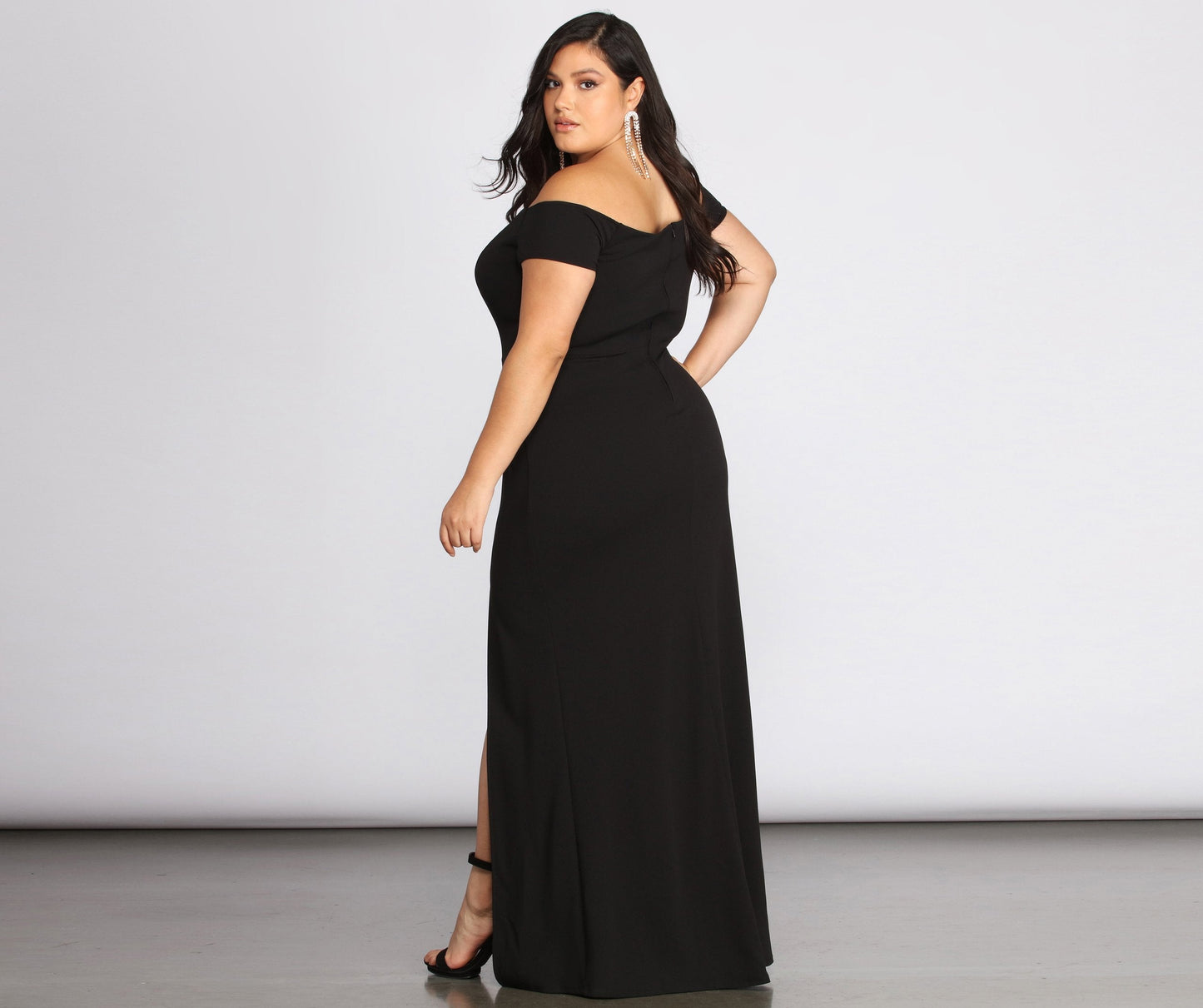 Plus Oriana Stylish Off-Shoulder Gown