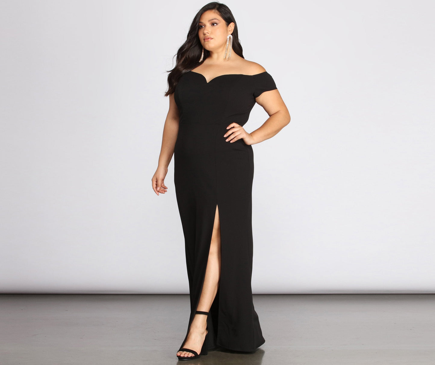 Plus Oriana Stylish Off-Shoulder Gown