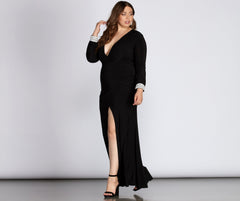 Plus Athena Formal Charming Asymmetrical Pearl Dress