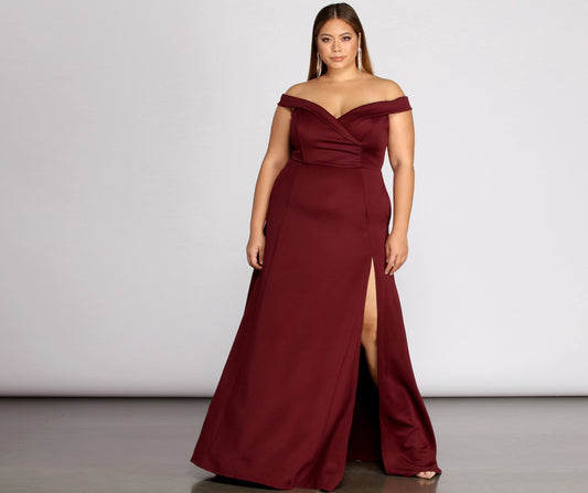 Plus Lucy Formal High Slit Dress - Lady Occasions