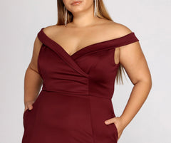 Plus Lucy Formal Charming High Slit Dress