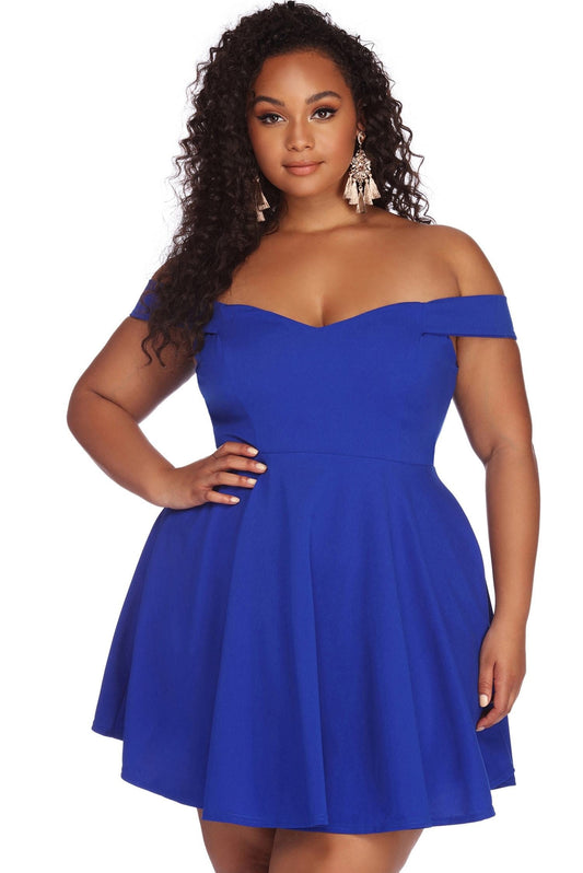 Plus Charming Sweetheart Skater Dress - Lady Occasions