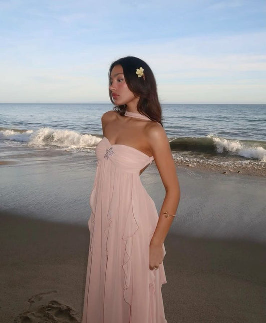 Ruffle Strapless Maxi Dress