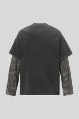 Route 66 Graphic Camo Layered Long Sleeve T-Shirt