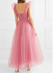 Elegant Slim Fit Solid Color Midi Dress