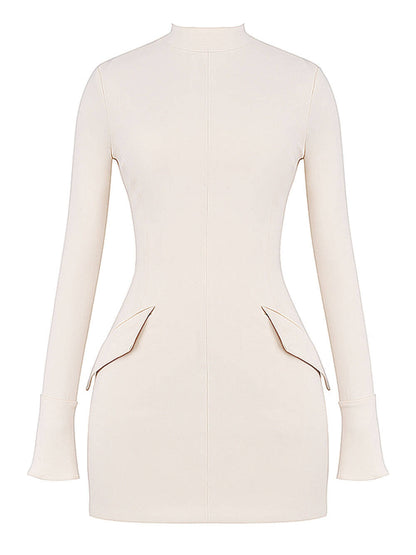 Vintage Cream Stylish Mini Dress