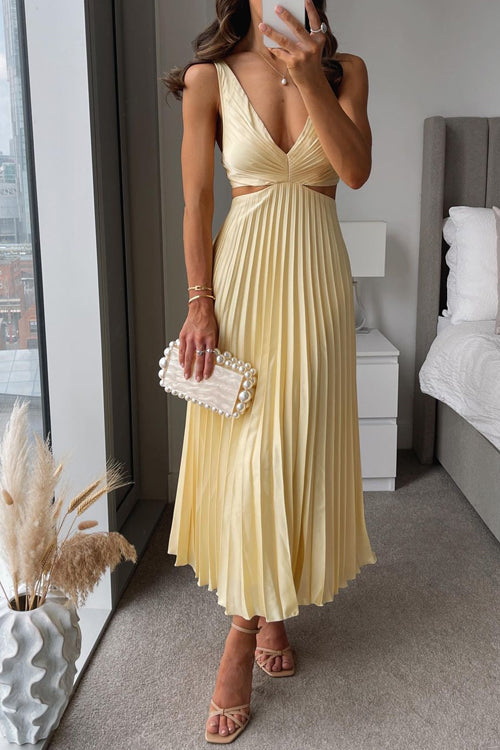 Cut Out Waist Sleeveless Maxi Dress