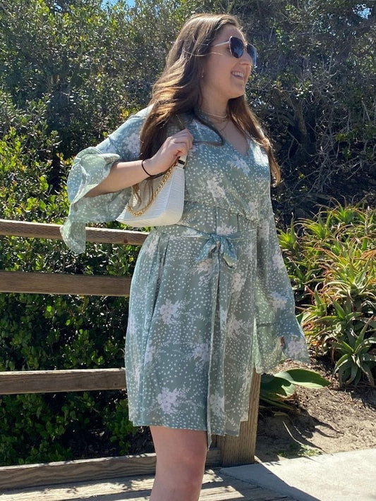 Floral Print Sleeve Dress