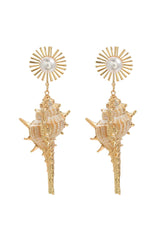 Shell Pearl Floral Earrings