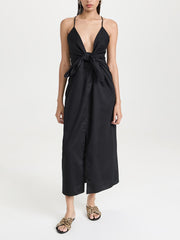 Unique Strappy Deep Charming V-Neck Midi Dress