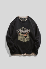 Layered Mountain Graphic Relaxed Sweater